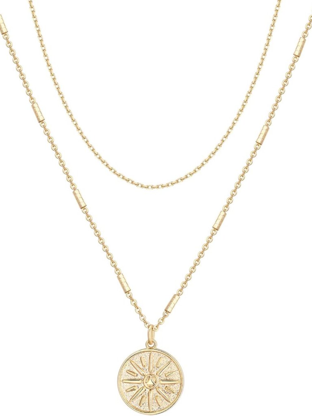 14K Gold Plated Layering Necklaces | Stylish Minimalist Design Pendant Necklaces